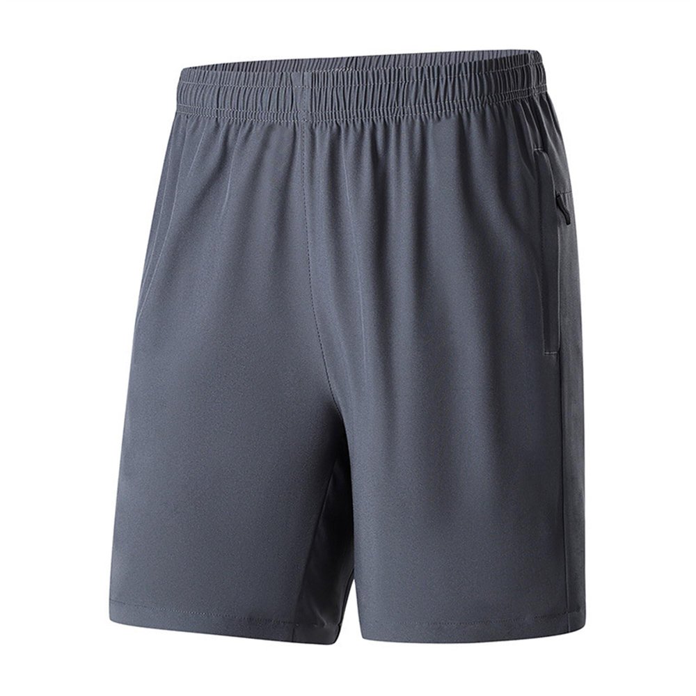 SWJGLITTR Mens Relaxed Elastic Waist Shorts Running Workout Zipper Pocket Short Athletic Fitness Gym Short Pant (Grey,3X-Large)