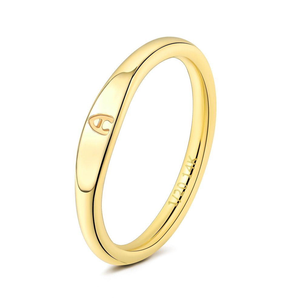 YURZA Gold Initial Rings for Women Non Tarnish Thumb Rings for Teen 14K Gold plated for Women (A, 9)