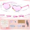 Saysurey 20 Pairs DIY Heart Sunglasses Popular Singer Themed Party Favors Friendship Heart Shaped Sunglasses for Girls Women Fans Birthday Party Supplies view 2