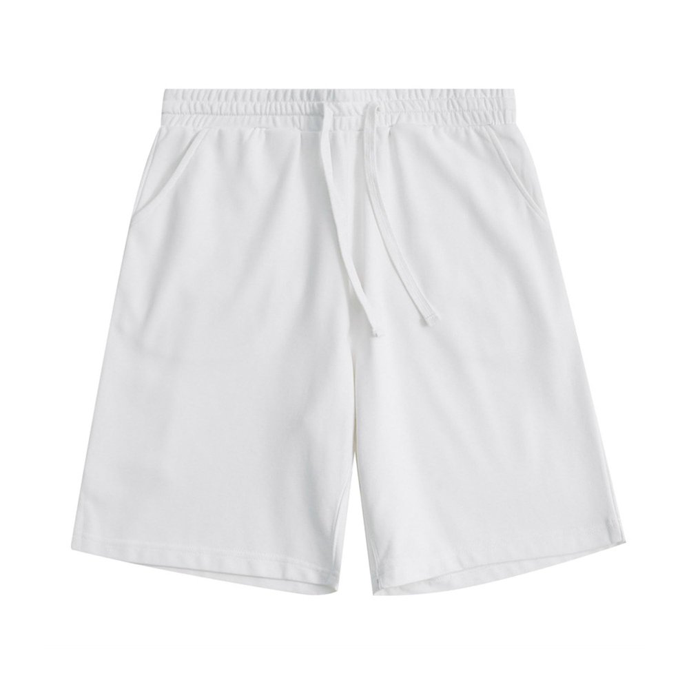 SWJGLITTR Men Multi Pockets Cotton Short Casual Outdoor Sweat Short Pant Workout Gym Running Exercise Shorts (White,XX-Large)