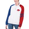 STARTER Women's White Buffalo Bills Curve Ball Raglan Full-Zip Track Jacket view 1