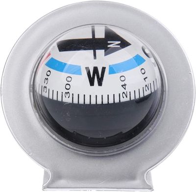 aiqiua Fast Response Auto Car Boat Truck 360 Degree Navigation Compass Dashboard Ball Mount for Camping Travel SilverProvide Accurate Direction Assistance, Easy to Carry