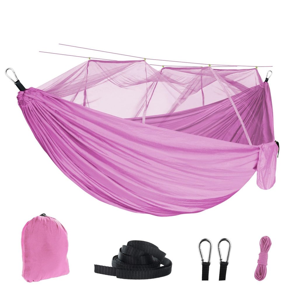 AISHULEI Hammock with Mosquito Net Lightweight Jungle Hammock for Trekking, Backpacking, Nylon Travel Hammock with Mosquito for Travel, Garden, Hiking, Survival (Color : K)