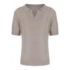 xoxingysm Casual Polo Shirts for Men Knitted Short Sleeve Comfy Breathable Cuban Guayabera Textured T Shirts V-Neck Slim Fit Muscle Workout Tops Business Golf Sport Tee Shirts Khaki view 4
