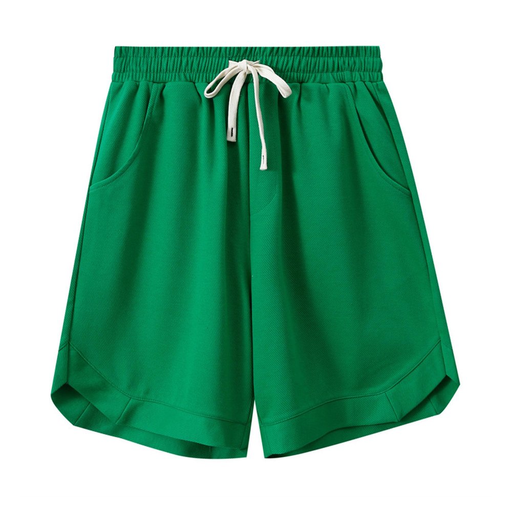 SWJGLITTR Men's Twill Cotton Shorts Running Workout Training Jogger Basketball Drawstring Elastic Waist Sweat Short (Green,Medium)