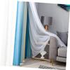 Cabilock Stylish Blackout Curtain with Hollow Design for Home Living Room and Bedroom Gradient Blue Perforated Installation Decorative Window Treatment view 2
