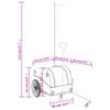 vidaXL Heavy-Duty Bike Cargo Trailer - Iron Tow Cart/Bicycle Carrier with Safety Flag, Black/Orange, Max Load 99.2 lb view 3