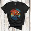 Vintage Retro Hockey Squad, Humorous Fox Playing Hockey Player Team, Matching Group Unisex T-Shirt Black view 2
