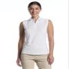 PGA Tour Women's Airflux Sleeveless Golf Polo Shirt, Moisture-Wicking, Ventilated Fabric, Sun Protection, Stretch Seams, Bright White, Large view 1