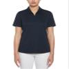 PGA Tour Women's Airflux Short Sleeve Golf Polo Shirt with Zipper, Moisture-Wicking Fabric and Sun Protection, True Navy, X-Small view 1