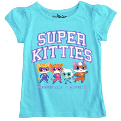 Disney Juniors Super Kitties Pawsitively Powerful Girls Short Sleeve Tee