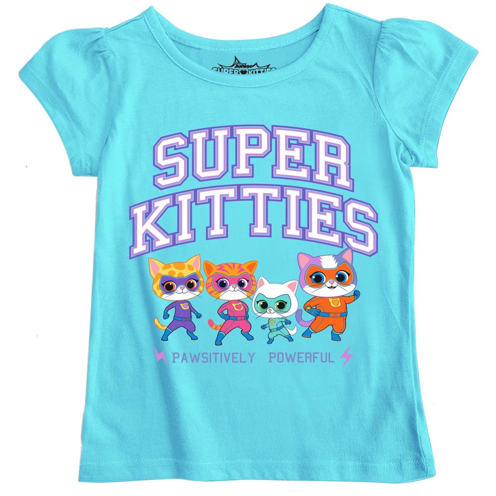 Disney Juniors Super Kitties Pawsitively Powerful Girls Short Sleeve Tee