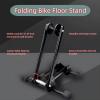 LANDEN EARTH Folding Bike Floor Stand Dual Slot Fit 16-29in Mountain & Road Bicycles for Garage Home Indoor Outdoor Bike Storage Parking Rack, black view 4