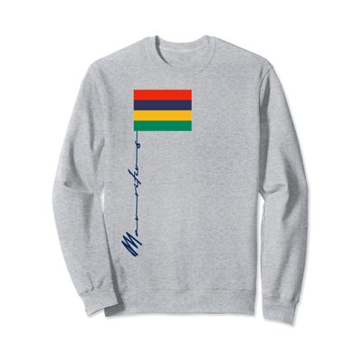 Mauritius Flag Signature Patriotic Pole Flag Sweatshirt
