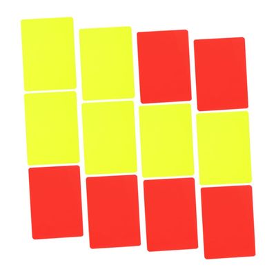 Yardwe 12pcs Soccer Referee Cards Red Yellow Standard Referee Cards for Sports Officials Portable Soccer Supplies PVC Material