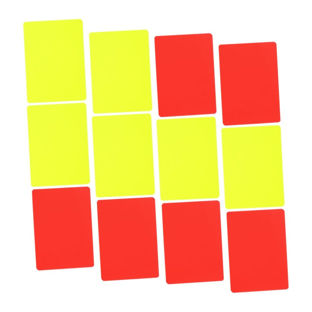 Yardwe 12pcs Soccer Referee Cards Red Yellow Standard Referee Cards for Sports Officials Portable Soccer Supplies PVC Material