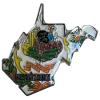World Flags Direct One State Map Pin; Bright Colored State Hat Lapel Pin (West Virginia) view 1
