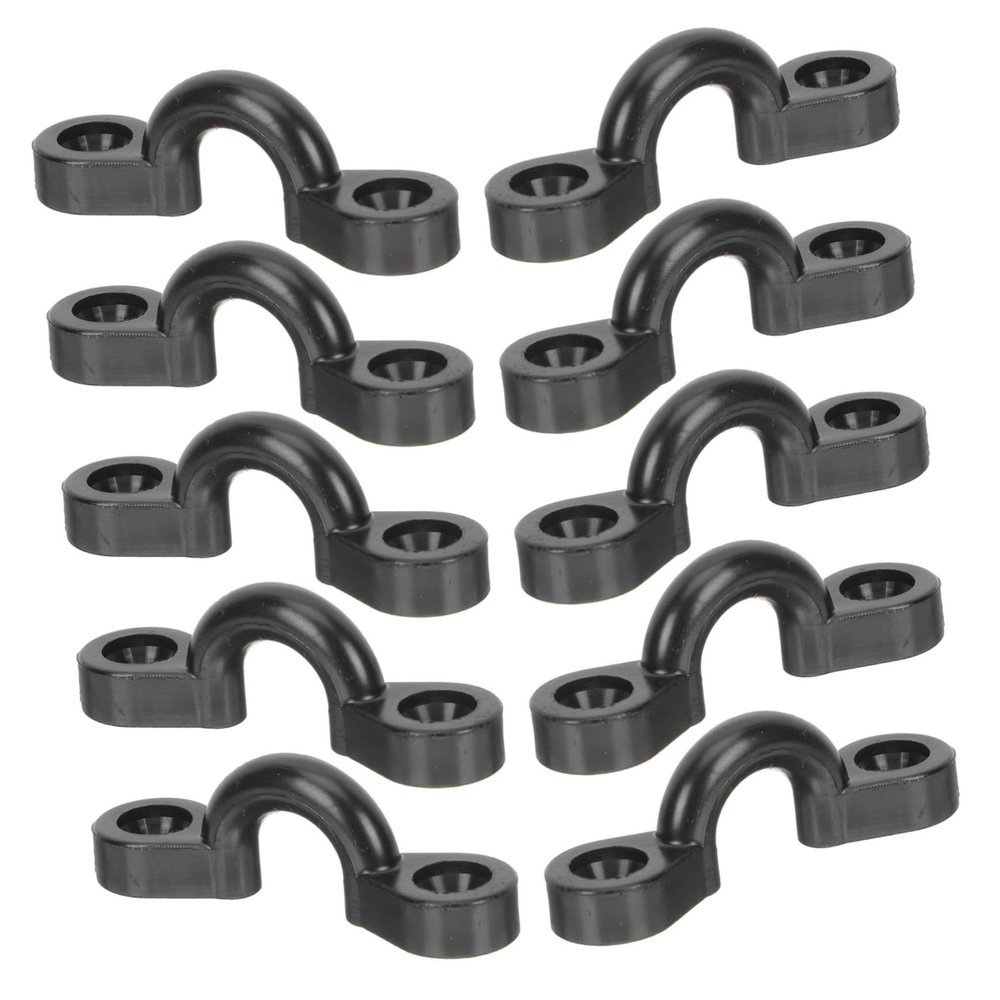 balacoo 10pcs Boat Rigging Kit Small Eye Hooks Kayak Sail Kayak Deck Kayak Anchor Trolley Kit Tie Down Pad Eye Boat Pad Eye Pad Eyes for Kayak Fishing Kayak U Hook Small Eyes Steel Handle, 4.7x1.5cm