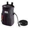 Petzl SAKAPOCHE Chalk Bag with Power Crunch Chalk (200g) - Ergonomic with Zip Pocket for Gym, Sports and Trad Climbing - Black view 2