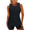 Tankini Tops for Women Swimwear Top Only Tummy Control Athletic Swimsuit Tank Top Modest High Neck Swim Tankini Top view 3