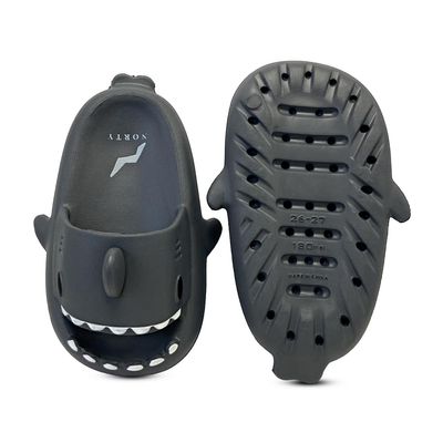 NORTY Boys Toddler to Big Boys Shark Cloud Slide, Charcoal 42327-3/3.5