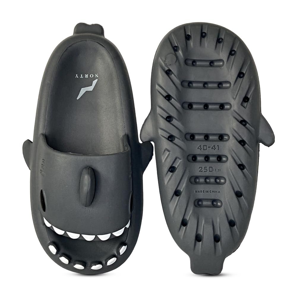 NORTY Mens Shark Cloud Slide, Charcoal 42331-10/11M