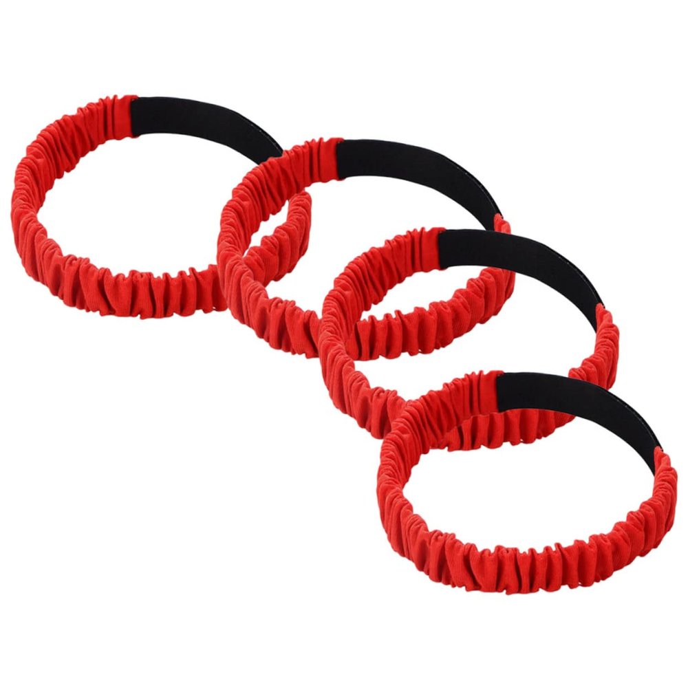 WOONEKY 4pcs Elastic Legged Race Bands for Outdoor Games Durable Stretchy Straps for Teamwork Activities for Carnival Fun and Interaction