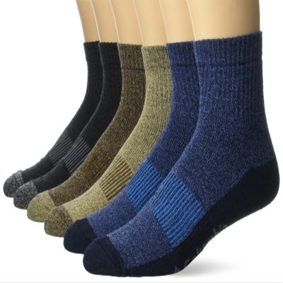 Columbia Men's Moisture Control Quarter Socks, Khaki/Navy/Brown/Black, 6-12 US