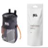 Petzl SAKAPOCHE Chalk Bag with Power Crunch Chalk (200g) - Ergonomic Bag with Zip Pocket for Gym, Sports and Trad Climbing - Black Dazzle view 1