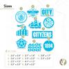 Desert Cactus Manchester City Sticker Man City MCFC Sheet Vinyl Football Soccer Decal Laptop Water Bottle Car Scrapbook (Type 2-3) view 2