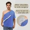 HORSSLE Post Shoulder Surgery Shirt, Comfy Wear After Surgery Short Sleeve Shirts, Full Open Side Snap Chemo & Dialysis Blue view 3