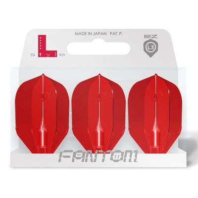 LSTYLE Dart Flights - L3 EZ Fantom Shape - Red | Set of 3 | for Soft & Steel Tip Darts