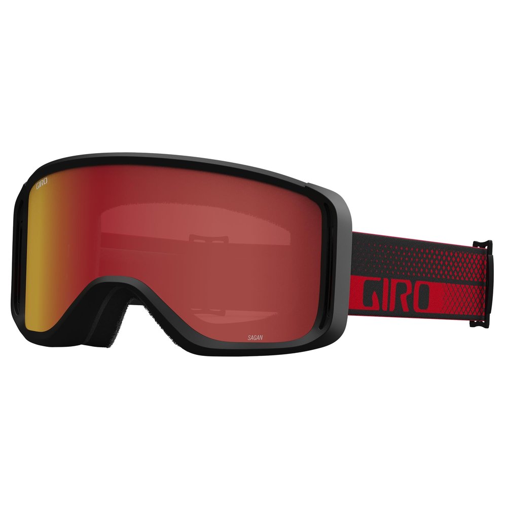 Giro Sagen Adult Snow Goggles - Red Flow Strap with Amber Scarlet/Yellow Lenses