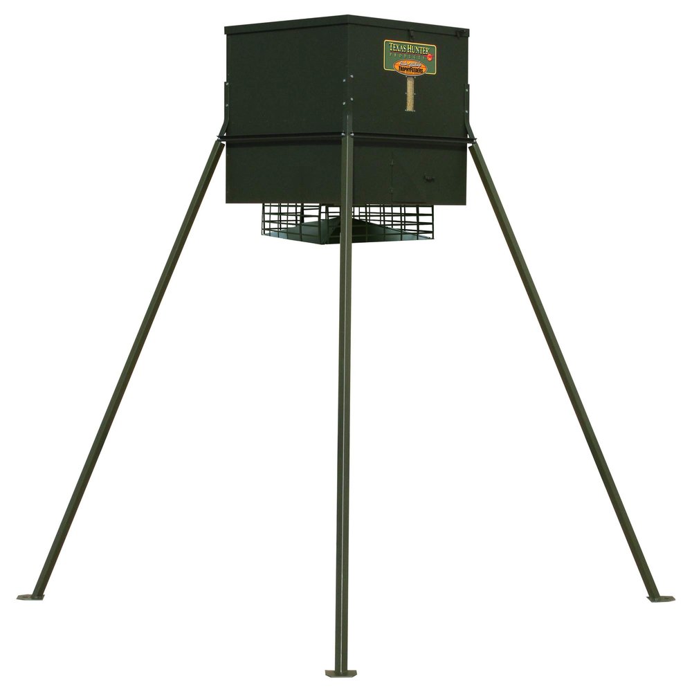 Texas Hunter Wildlife & Deer Feeder w/ 8-Foot Heavy-Duty Extension Legs - 650 lb. Corn Capacity - Model TF650L8 