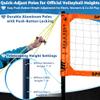 Park & Sun Sports Spectrum Classic: Adjustable Professional Outdoor Volleyball Net System, Classic Orange Net - Ideal for Beach, Grass, and Backyard Games - Durable, Easy Setup, Anti-Sag, Portable view 3