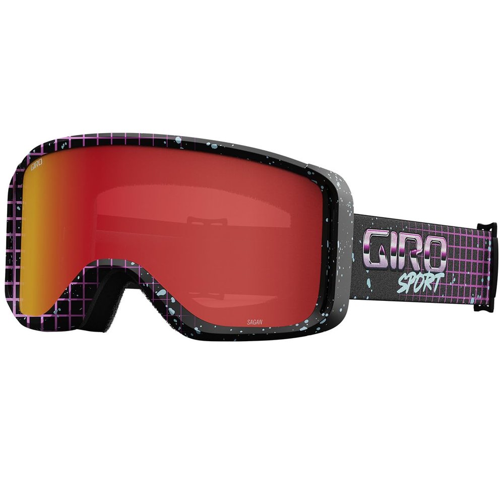 Giro Sagen Ski Goggles - Snowboard Goggles for Men, Women and Youth - Purple Syndrome Strap with Amber Scarlet/Yellow Lenses