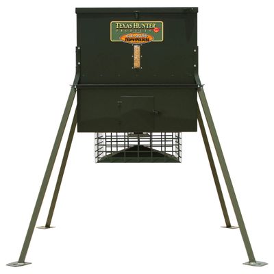 Texas Hunter Stand and Fill Wildlife & Deer Feeder w/ 4-Foot Stand and Fill Legs - 650 lb. Corn Capacity - Model TF650L4 