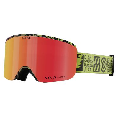 Giro Axis Adult Snow Goggles - Glow Green Shelter Strap with Vivid Ember/InfraredLenses