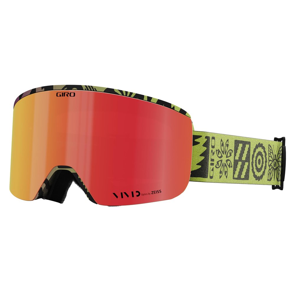 Giro Axis Adult Snow Goggles - Glow Green Shelter Strap with Vivid Ember/InfraredLenses