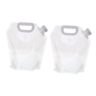 balacoo 2pcs Foldable Water Bag Water Container Folding Water Carrier Protable Water Bag Water Pouch Waterbottle Portable Water Storage Tank Waterwheel On Foot Travel White Pe Material, 35X32.5CM