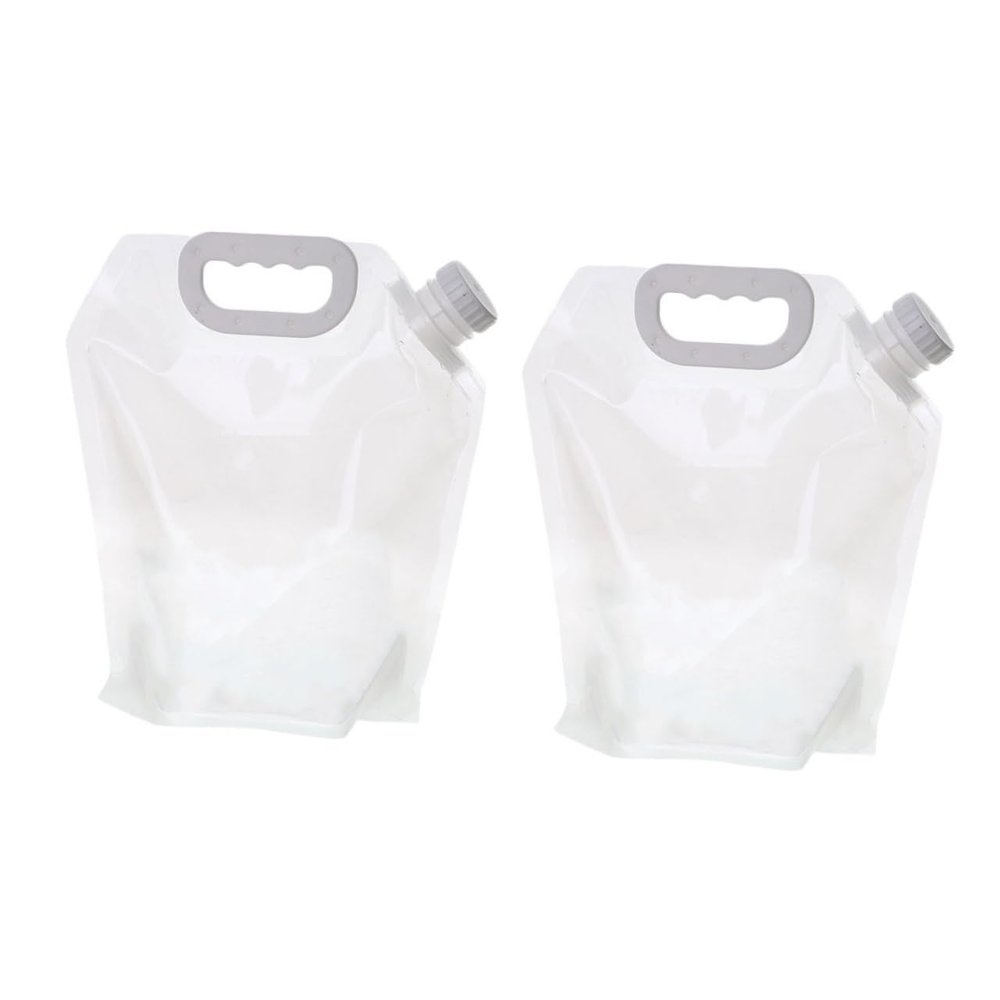 balacoo 2pcs Foldable Water Bag Water Container Folding Water Carrier Protable Water Bag Water Pouch Waterbottle Portable Water Storage Tank Waterwheel On Foot Travel White Pe Material, 35X32.5CM