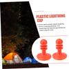 balacoo 4pcs Plastic Cap Lighting Protector Kit Tarp Caps Camping Caps Tent Protector Hiking Tent Tarp Protector Tent Caps Canopy Cap Camping Tarp Camping Tents Outdoor Hat Red, 6.8X5X5cm view 3