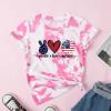 NineFit Basics Kid Toddler 4th of July 3D Printed Tees American Independence Day Shirts Little Boys Girls Short (Pink, 12-24 Months) view 4