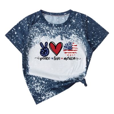 NineFit Basics Kid Toddler 4th of July 3D Printed Tees American Independence Day Shirts Little Boys Girls Short (Blue, 4-5 Years)