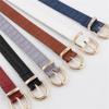 REHJJDFD Women's Pattern Belt Pu Leather Round Pin Buckle Casual Solid Jeans Style Belt white 105CM view 2
