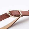 REHJJDFD Women's Pattern Belt Pu Leather Round Pin Buckle Casual Solid Jeans Style Belt white 105CM view 4