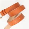 REHJJDFD Women's Belt Pu Leather Round Oval Pin Buckle Versatile Casual Jeans Coat Solid Belt C5 105CM view 4