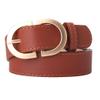 REHJJDFD Women's Solid Belt Adjustable Waistband Girdle Belts Casual Dress Pants Belt With Gold Buckle khaki9 105CM view 1