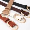 REHJJDFD Women's Solid Belt Adjustable Waistband Girdle Belts Casual Dress Pants Belt With Gold Buckle khaki9 105CM view 2