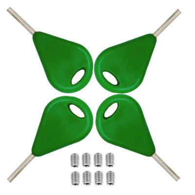 51buyoutgo 4pcs Surf Fin Key & Screws for Longboard Surfing Kayak Paddleboard Surfboard Sup Surf Paddle Board Fin Replacement Install Remove Tool Accessories Green